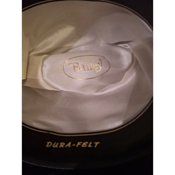 Vintage Bailey Western Custom Cowboy BLACK Dura-felt 6 7/8 - Picture 11 of 12